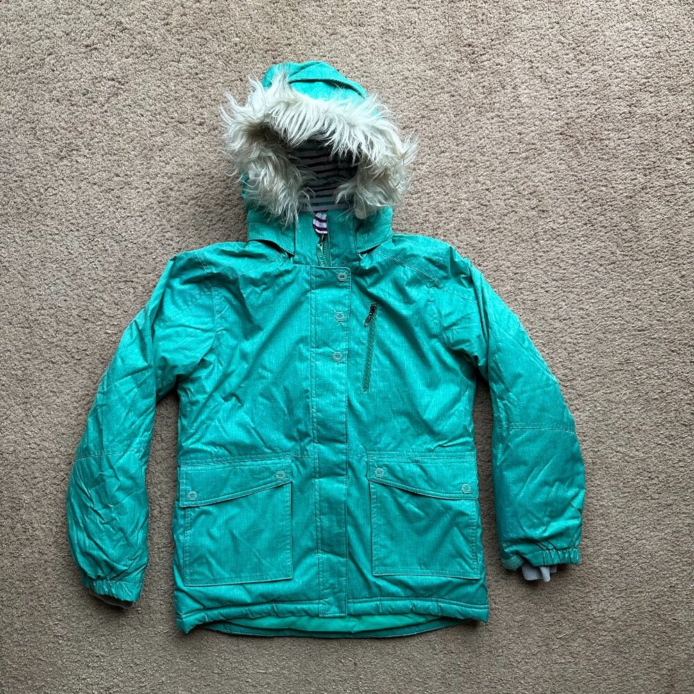 COPY - LL Bean Jacket Girls Large 14-16 Full Zip Softshell Insulated Teal Blue …